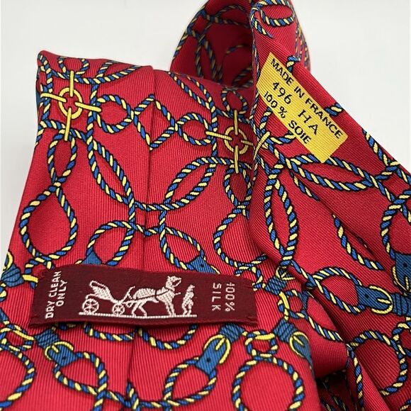 Hermes 100% Silk Equestrian Theme Tie - 796 HA - Picture 4 of 5